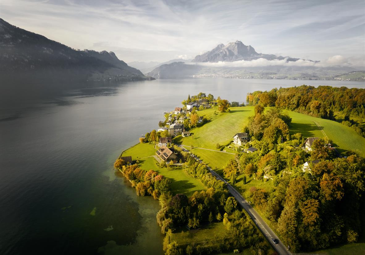 Aerial views of Weggis, Lucerne