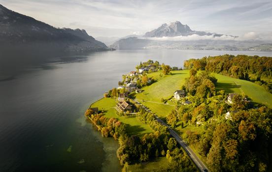 Aerial views of Weggis, Lucerne
