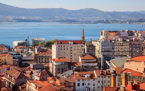 Blick von oben auf Santander