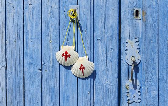 Muschel auf dem Jakobsweg