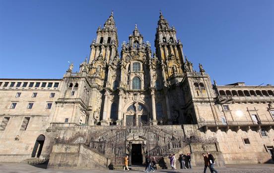 The famous Cathedral of Santiago de Compostela