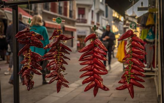 Spicy chilli's air drying in the evening sun
