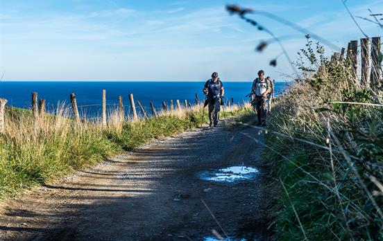 Walking through coastal paths of the early stages