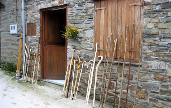 Pilgrim sticks you can grab along the way