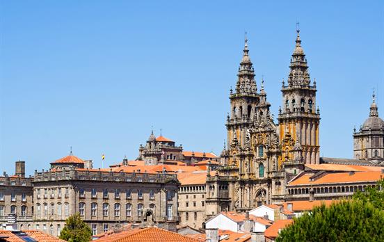 The famous Cathedral of Santiago de Compostella