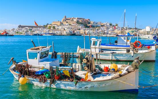 The view of Ibiza Town from the harbour