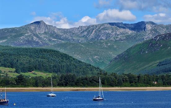 Brodick with Goatfell in the distance