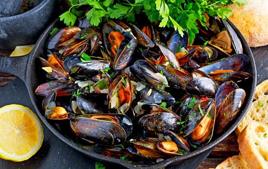 Delicious Scottish mussels