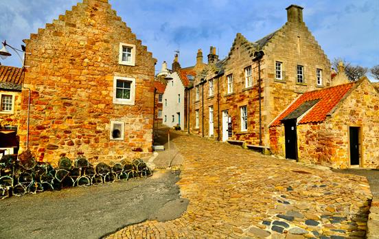 Crail village close to the harbour