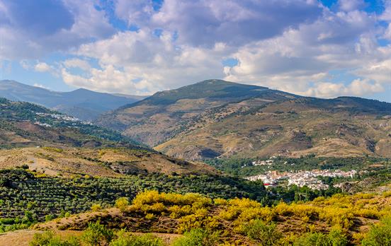 The sleepy white village of Berchules lies ahead
