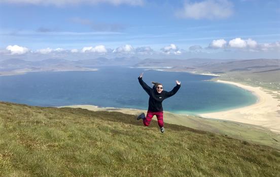 Rachel on the Isle of Harris - enjoying the view.