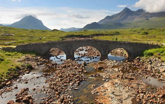 The Cuillin Ridge from Sligachan Bridge