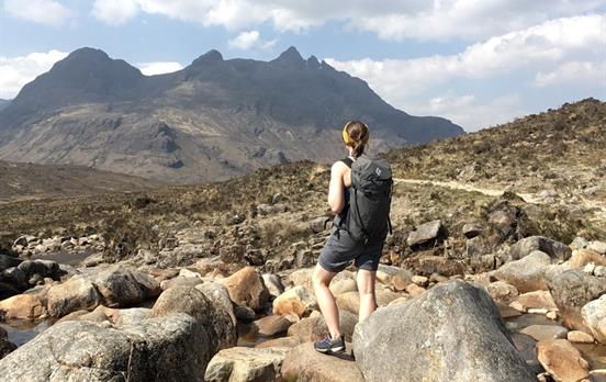 Hiking from Kilmarie to Sligachan on a warm day