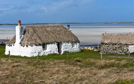 The thatched roofed