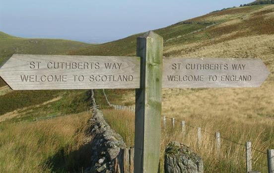 Crossing the border on St Cuthberts Way