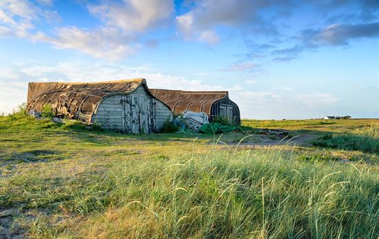 Boats used as sheds on Lindisfarne