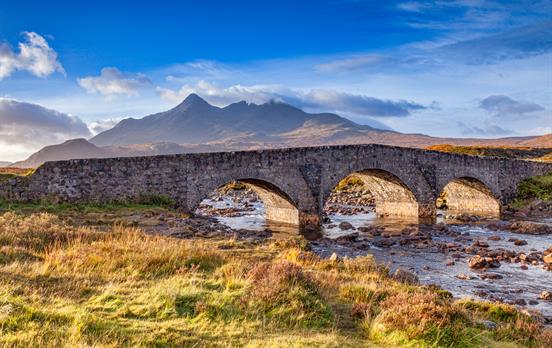 The arched stone bridge at Sligachan on Skye