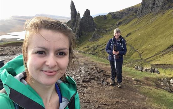 Mother and daughter exploring The Storr on Skye