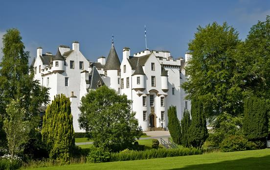 The turreted Blair Castle of Atholl Estates