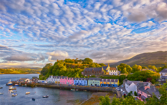 The colourful harbour town of Portree
