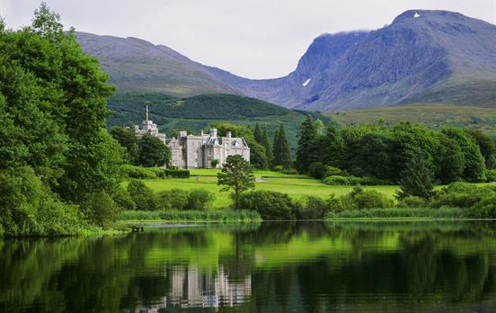 Inverlochy Castle with Ben Nevis in the background