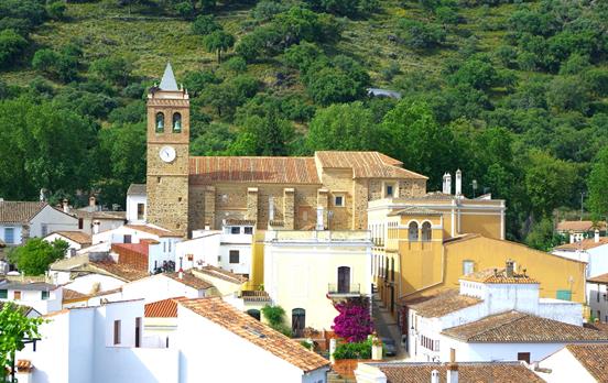The whitewashed village of Almonaster la Real