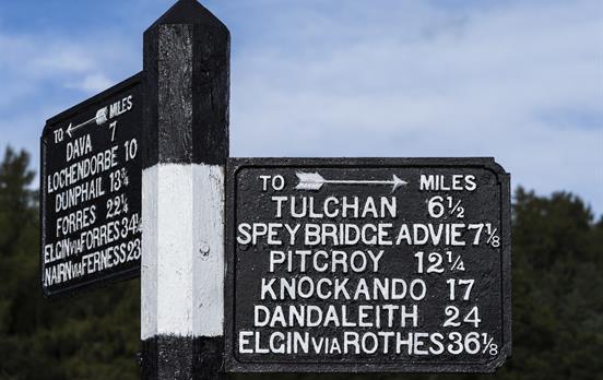 Follow signposts on the Speyside Way