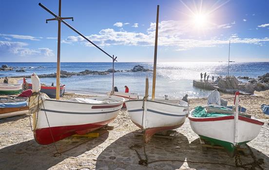 Segelboote bei Calella