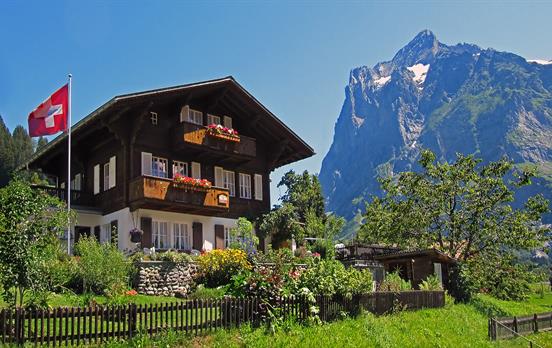 Typische Häuser in Grindelwald