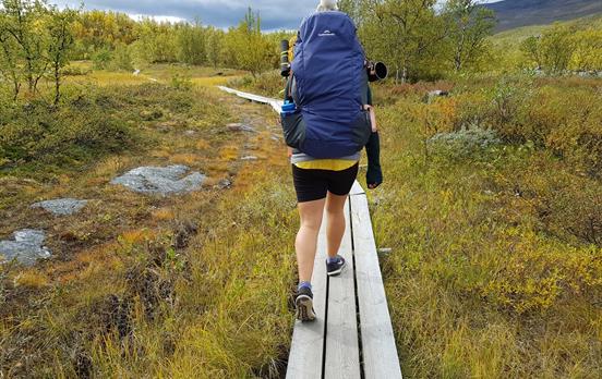 Walking along one of the many foot-boards!