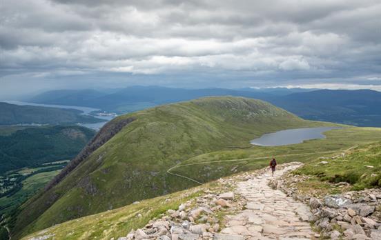 Descending the Ben Nevis Mountain Track