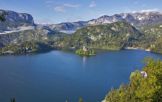 Beautiful Lake Bled from above