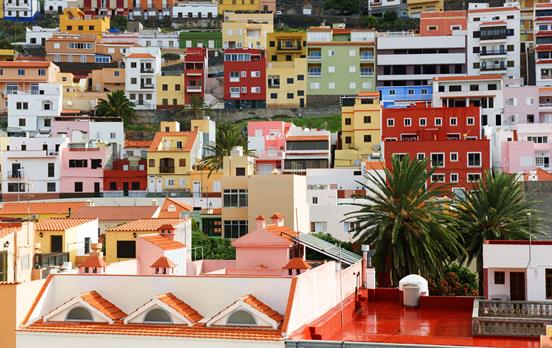 Colourful houses of San Sebastian, La Gomera