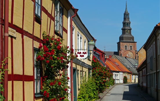 Half-timbered houses in historic Ystad
