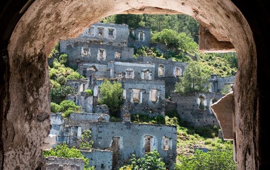 The abandoned ghost town of Kayakoy