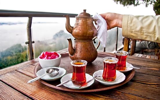 Enjoy a cup of refreshing Turkish tea