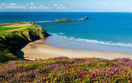 Rhossili Beach and Worms Head