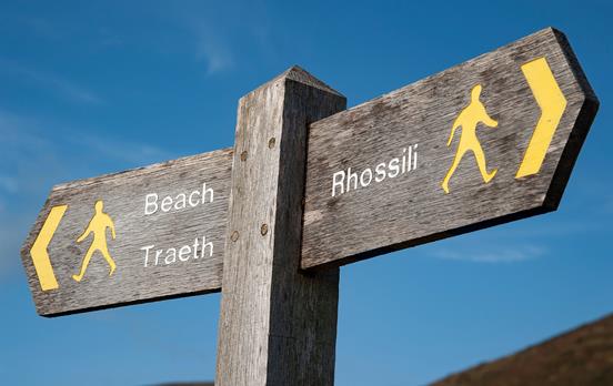 Signpost at Rhossili Bay