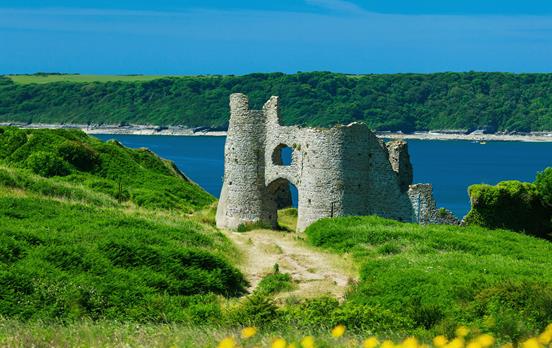 The remains of Pennard Castle