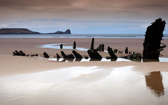 Remains of the Helvetia a Norwegian ship