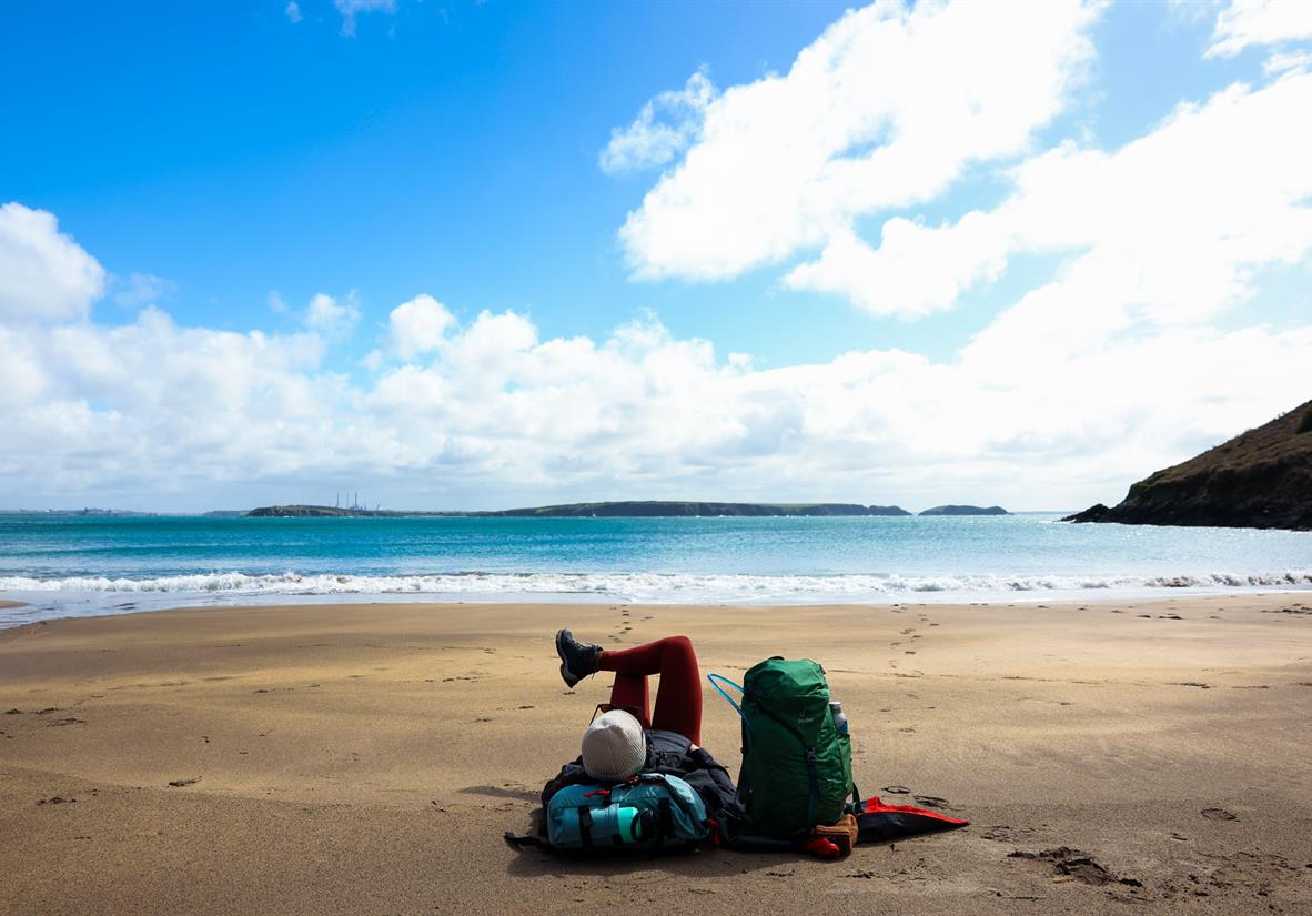 A breezy beach stop on a crisp fall morning