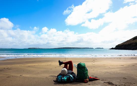 Time out at the beach on a fresh Autumnal morning