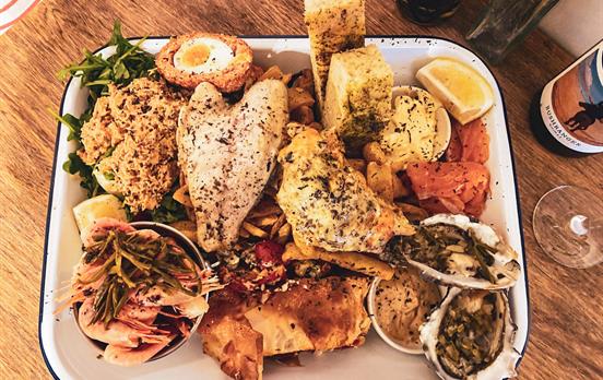 Seafood mezze at Old Point House in Angle