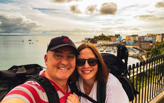 A Macs Moment overlooking the surf town of Tenby