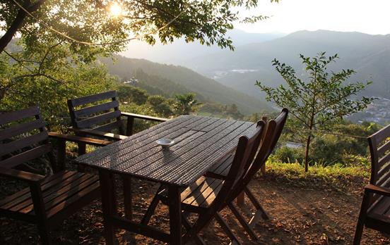 Mountain views from your ryokan in Takahara