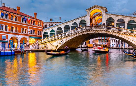 Rialto Bridge at dusk, Venice
