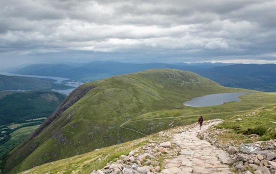 Auf dem Abstieg vom Gipfel des Ben Nevis