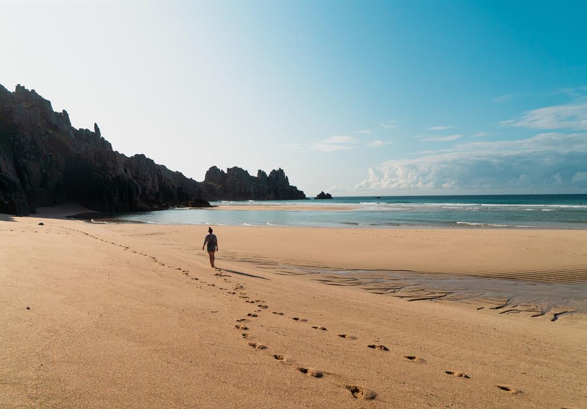 Lay your footprints on caramel colored beaches