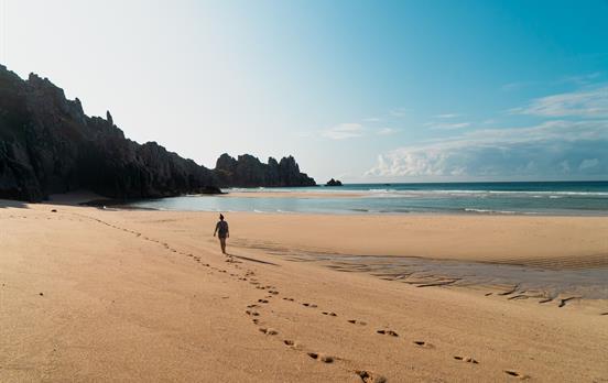 Lay your footprints on caramel colored beaches
