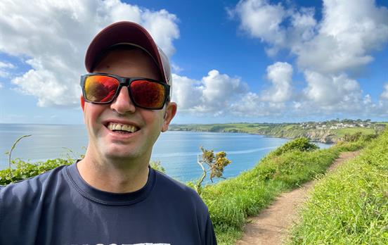 Neil the CEO of Macs out on the trails in Cornwall